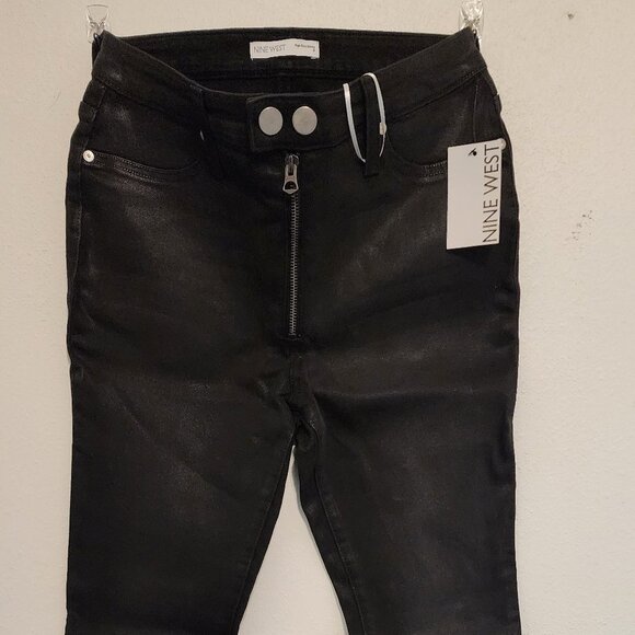 Nine West Denim - NWT Nine‎ West Black, Faux Leather, High Rise, Skinny Jeans
